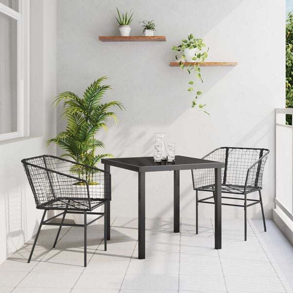 vidaXL Garden Dining Set 5 pcs Brown poly rattan