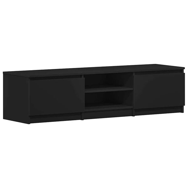 vidaXL TV Cabinet Black Engineered Wood Medium TV Cabinet Rectangular
