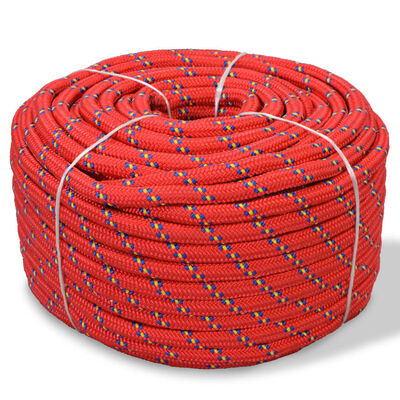vidaXL Marine Rope Polypropylene 0.47" 1968.5" Red