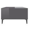 vidaXL Coffee Table High gloss grey Engineered wood, metal Medium