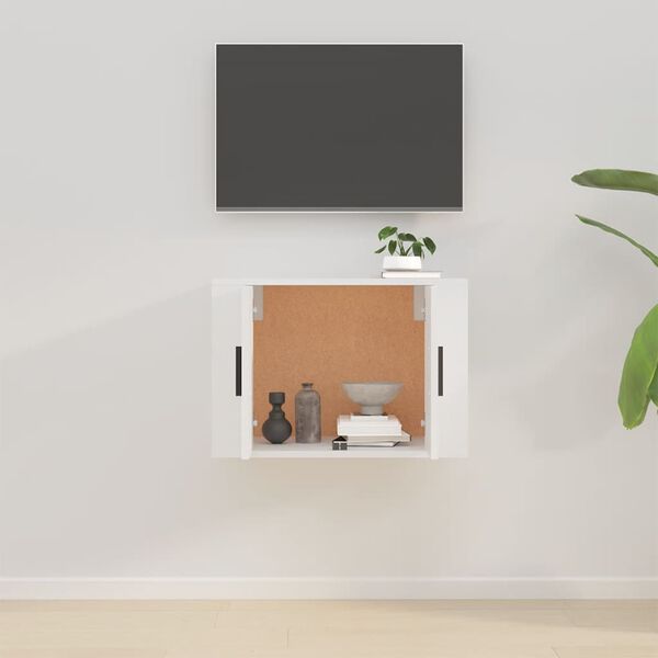 vidaXL Wall Mounted TV Cabinet White Engineered wood Medium