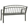 vidaXL Garden Bench With Table Grey Powder-coated Steel Medium Durable