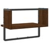 vidaXL Wall Shelf Brown Oak Engineered wood, metal Compact Wall Shelf