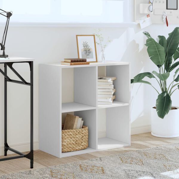 vidaXL Bookcase White Engineered wood Medium Bookshelf Rectangular