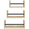 vidaXL Wall Shelf Set Sonoma Oak Engineered wood Medium Wall mounting