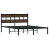 vidaXL Bed Frame Brown Oak Steel, Engineered Wood Double Modern
