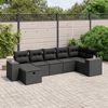 vidaXL Patio Sofa Set Black Poly Rattan, Steel Large Modular