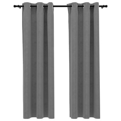 vidaXL Blackout Curtains with Rings 2 pcs Gray 37"x84" Velvet
