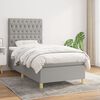 vidaXL Box Spring Bed with Mattress Light Gray 39.4"x79.9" Twin XL Fabric