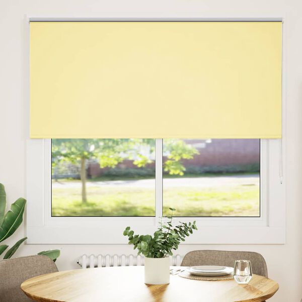 vidaXL Roller Blind Yellow Polyester, Aluminum 61 in wide, 59 in high