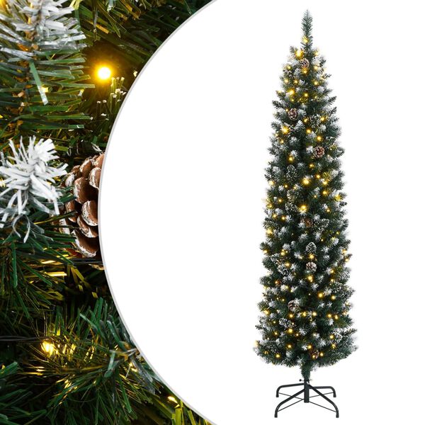 vidaXL Artificial Christmas Tree Green PVC 70.9 in Decorative Inlays