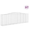 vidaXL Gabion Basket Set of 7 Silver Galvanized Iron Large
