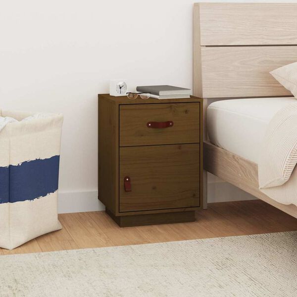 vidaXL Bedside Cabinet Honey brown