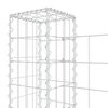 vidaXL U-shape Gabion Basket with 2 Posts Iron 55.1"x7.9"x39.4"