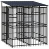 vidaXL Dog Kennel Black Powder-coated steel 39.7 sqft Durable