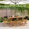 vidaXL Garden Chair Set of 8 Black Solid acacia wood, Rope Medium
