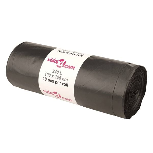 vidaXL Bin Bags 150 pcs Black 63.4 gal