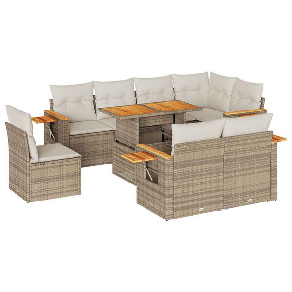 vidaXL Garden Sofa Set Beige, Cream White