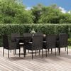 vidaXL Garden Dining Set Black and Cream White