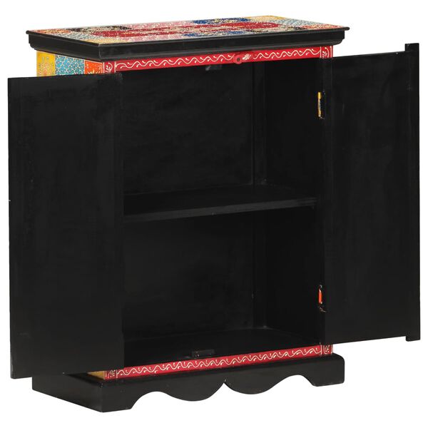 vidaXL Hand Painted Sideboard 23.6"x11.8"x29.5" Solid Mango Wood