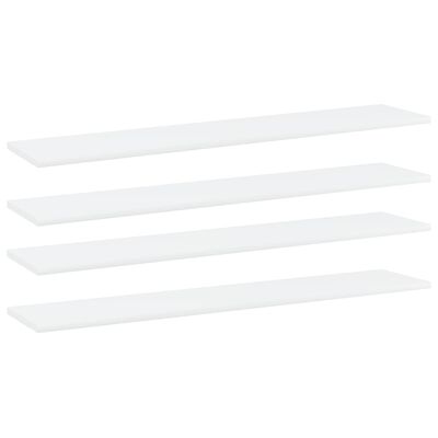 vidaXL Bookshelf Boards 4 pcs White 39.4"x7.9"x0.6" Chipboard