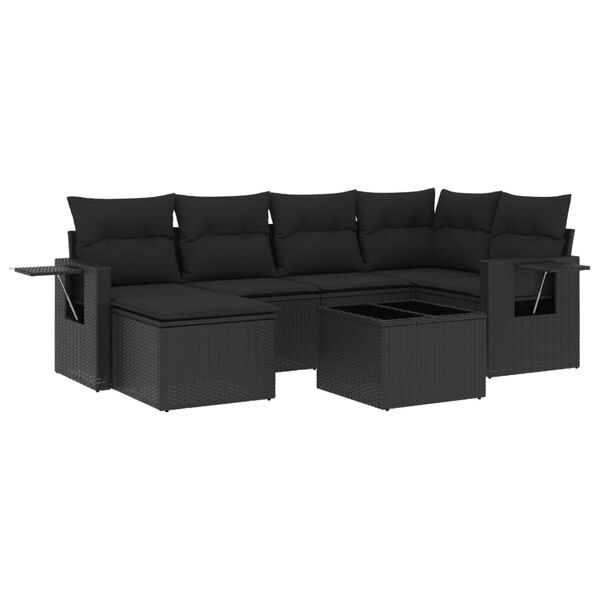 vidaXL Garden Sofa Set Black