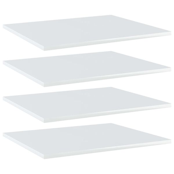 vidaXL Shelf Set of 4 High gloss white Engineered wood