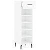 vidaXL Shoe Cabinet High gloss white Engineered wood, iron, aluminum