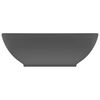vidaXL Luxury Basin Oval-shaped Matt Dark Grey 15.7x13.0" Ceramic
