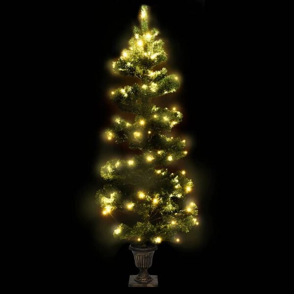 vidaXL Swirl Christmas Tree Green PVC Medium Swirl Christmas Tree
