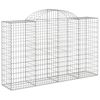vidaXL Gabion Basket Set of 3 Silver Galvanized Iron Large Durable