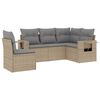 vidaXL Garden Sofa Set Beige PE rattan 5 Piece Set Adjustable Armrests
