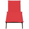 vidaXL Patio Sun Lounger Brown and Red PE rattan 1-person