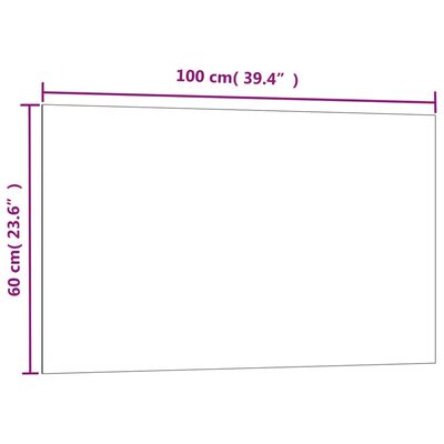 vidaXL Wall-mounted Magnetic Board Black 39.4"x23.6" Tempered Glass