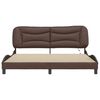 vidaXL Bed Frame Brown Faux leather, metal, solid pine wood, plywood