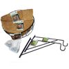 Nature Hanging Basket Grey and Brown Plastic-coated metal wire, Coco fiber