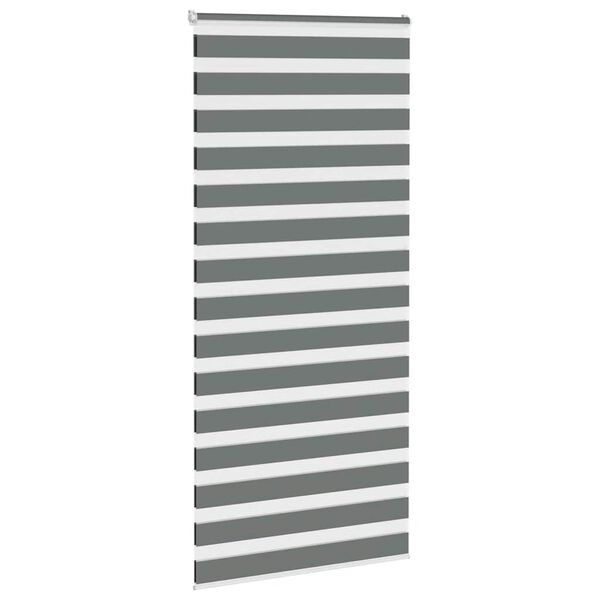 vidaXL Zebra Blind Dark Grey Polyester 41.3x90.6 in Height-Adjustable
