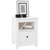 vidaXL Bedside Cabinet Set of 2 White Solid Pine Wood Standard