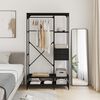 vidaXL Wardrobe Black Engineered wood, metal Large Adjustable Feet