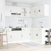 vidaXL Kitchen Cabinet Set Gloss white Engineered wood and glass Large