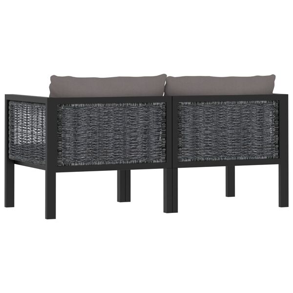 vidaXL 2-seater Sofa Anthracite Poly rattan Standard Seats Many