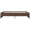 vidaXL Bed Frame Brown Oak Engineered Wood, Metal Double Durable