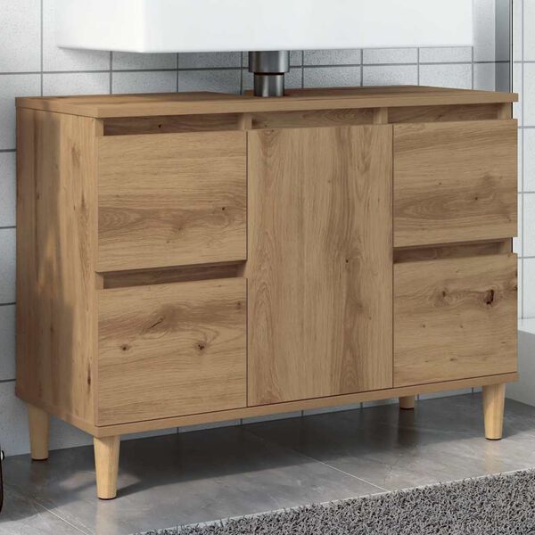 vidaXL Sink Cabinet Artisan oak Engineered wood Medium Sink Cabinet