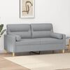 vidaXL 2-seater Sofa Light Grey Fabric (100% polyester), metal, textilene
