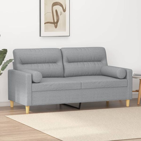 vidaXL 2-seater Sofa Light Grey Fabric (100% polyester), metal, textilene