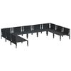 vidaXL Garden Sofa Set with Cushion 9 pcs Black Steel