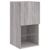 vidaXL TV Wall Unit Grey sonoma Engineered wood, glass Large