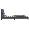 vidaXL Bed Frame with LED without Mattress Dark Gray 39.4"x79.9" Velvet