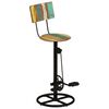 vidaXL Bar Stool Set of 2 Multicolor Solid reclaimed wood, iron Standard