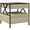 vidaXL Coffee Table Sonoma oak Engineered wood, glass, metal